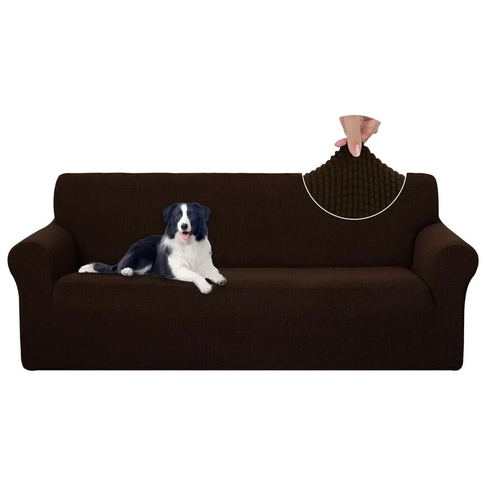 Brown 3 Cushion Stretch Couch Cover